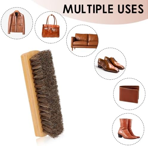 Shoe Brush, Horsehair Shoe Brush Shoe Cleaning Brush Boot Brush - Image 6