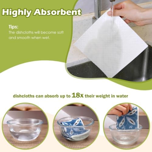 6 Pcs Swedish Paper Cloths for Kitchen, Reusable Paper Towels Washable - Image 4