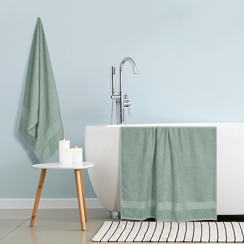 GLAMBURG Premium Cotton Oversized 2 Pack Bath Sheet 35x70-100% Pure Cotton - Image 4