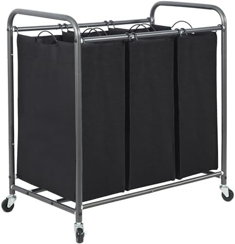 STORAGE MANIAC 3 Section Laundry Sorter, 35.6 Gal Laundry Hamper Cart by STORAGEMANIAC