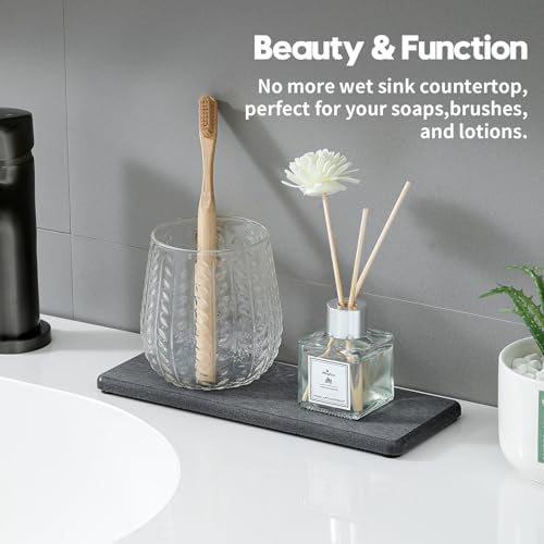 Razborci 2PCS Bathroom Trays, Water Absorbing Diatomite Stone Quick Drying Mat - Image 2