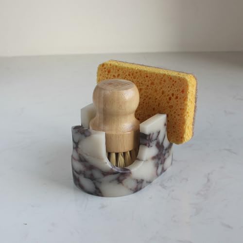 Nawgnail Natural Travertine Marble 2-Slot Sponge Holder - Image 3