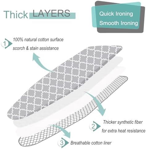 Ironing Board Cover and Pad Standard Size 15"x54", Resists Scorching and - Image 3