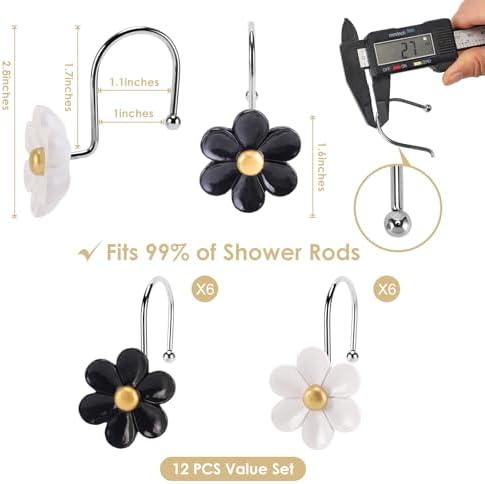 3D Floral Shower Curtain Hooks, Living Room Fun Home Decor - Image 3