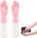 Reusable Pink Rubber Gloves, Non-Slip Laundry Kitchen Gardening Household Gloves by Unknown