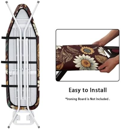 Daisy Print Ironing Board Cover Standard Size 15x54 Inch Iron Cover - Image 4