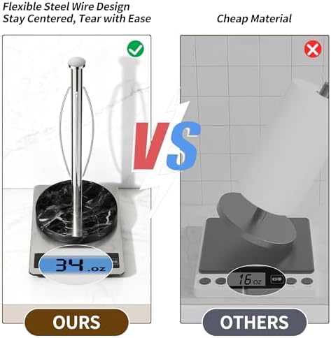 YIGII Heavy Marble Base Paper Towel Holder Countertop - Image 5