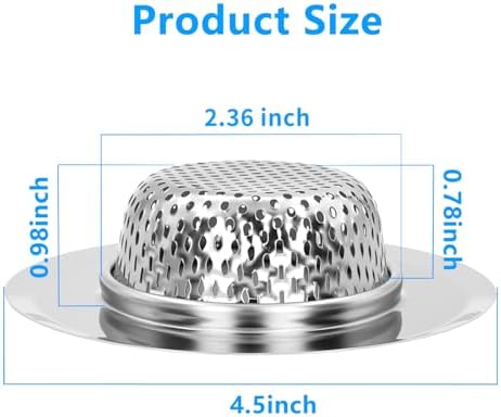 2PCS Sink Drain Strainer Set, 4.5 Inch Outer Diameter - Image 2