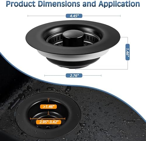 TGOSOMT Kitchen Sink Drain Strainer Stopper, Anti-Clog & Quick Drain - Image 5