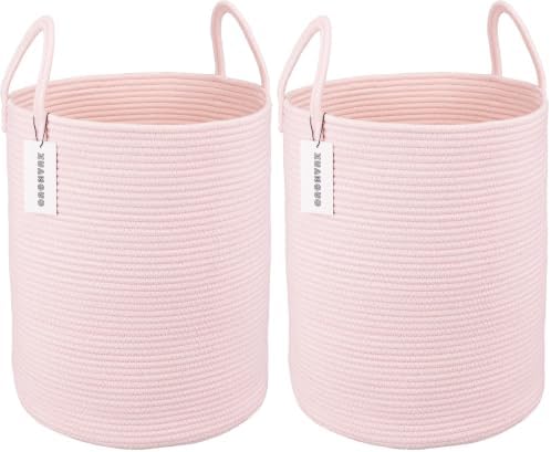 XUANGUO Cotton Rope Laundry Basket Hamper by XUANGUO