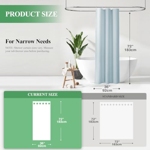 Dynamene Stall Waffle Shower Curtain 256 GSM Heavy Fabric 36x72 Fog Blue - Image 2