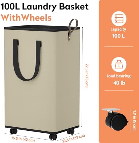 SpaceTrove Rolling Laundry Basket - Image 4