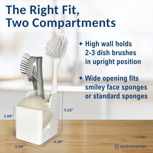 Spacewiser Silicone Sink Caddy – Sponge Dish Brush Holder - Image 4