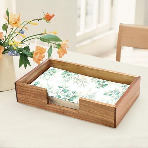 Guest Towel Holder for Bathroom Napkin Holder Wooden Paper Hand Towel Tray - Image 2