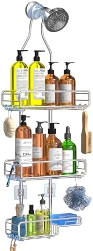 Skyapex Shower Caddy Hanging Bathroom Organizer: Over Head Adjustable Rack by Skyapex