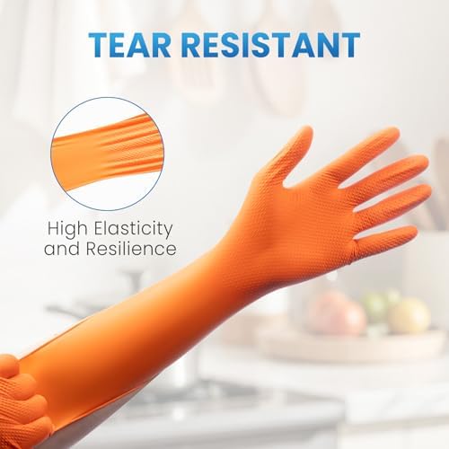 Borje Orange 8 Mil Nitrile Disposable Gloves - Image 2