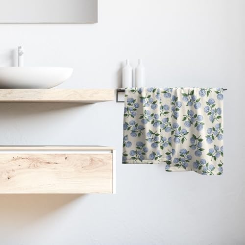 2 Pack Blue Hydrangea Floral Hand Towels - Image 4