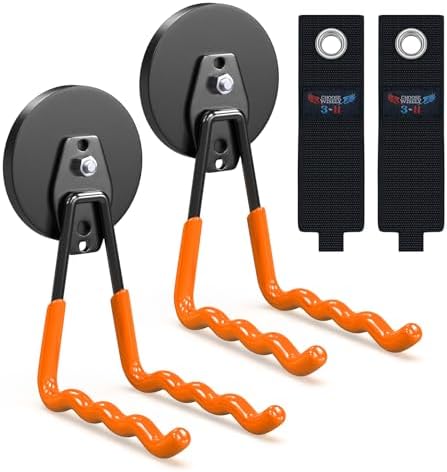 3-H Heavy Duty Magnetic Hooks, Large Magnet Hooks 3.5 inch Base, 2 Pack by 3-H
