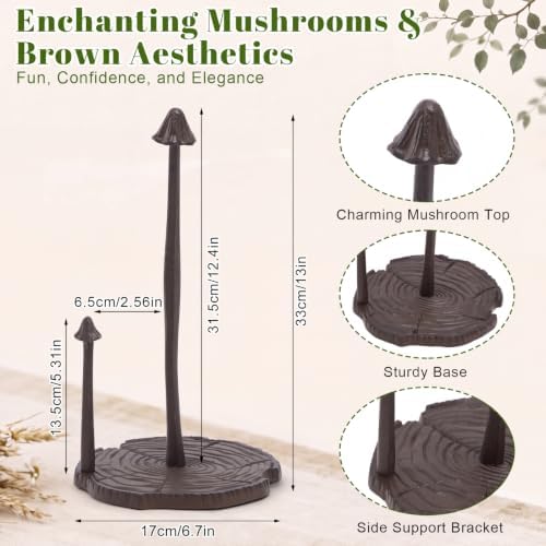 Maxdot Mushroom Paper Towel Holder 8.27 x 15 x 13.4 Inch Cast Iron Paper Towel - Image 2