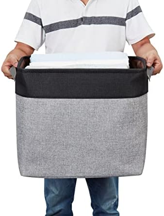 DECOMOMO Extra Large Storage Baskets, 54.5L Fabric Storage Bins 3 Pack - Image 6