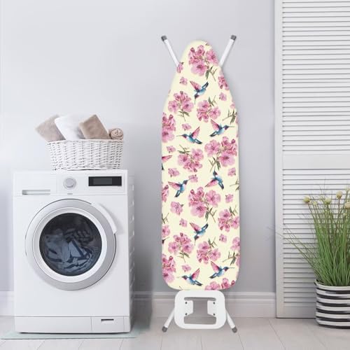Pink Flower Hummingbird Ironing Board Cover and Pad Cover - Image 3