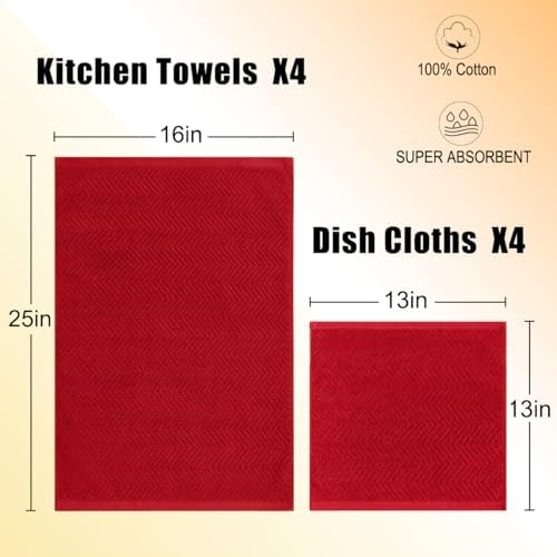 100% Cotton Kitchen Towels and Dishcloths Set - Image 3