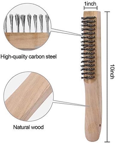 ZOENHOU 12 Pieces 10 Inches Wire Brush Wooden Handle - Image 2