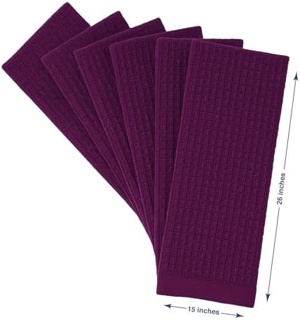 CRAFTSWORTH Cotton Kitchen Towels15 x 26" Solid Purple Kitchen Hand Towels - Image 6