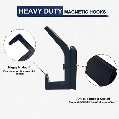 TSUYA 4 Pack Heavy Duty Magnetic Double Hooks Home Cruise Closet Organizer - Image 2