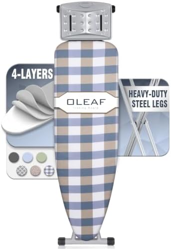 oleaf Ironing Board with Cover and Thicken Pad Height Adjustable Full Size by oleaf