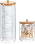 2 Pcs Qtip Holder, Cotton Pads Balls Dispenser Holders, Apothecary Jar Holder by Fulushouxi