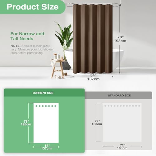 Dynamene Stall Waffle Shower Curtain 256 GSM Heavy Fabric 54x78 Brown - Image 3