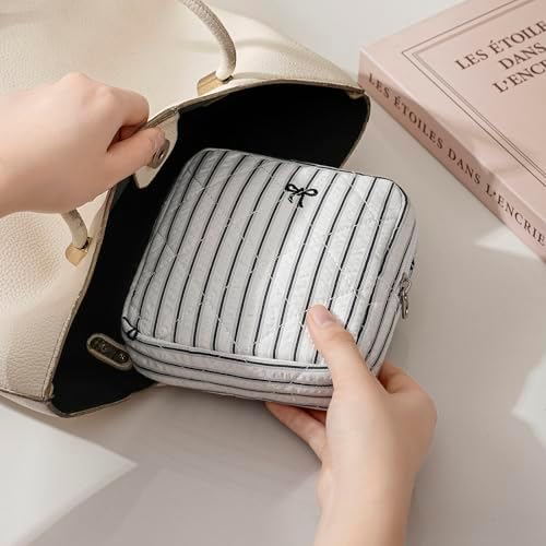 RSRSLEII Mini Quilted Striped Makeup Pouch - Image 2