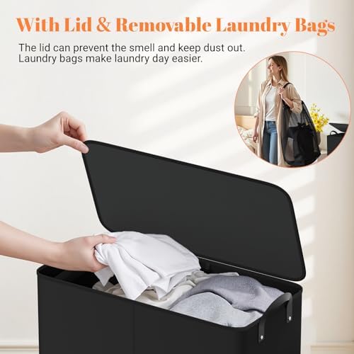 136L 2 Section Laundry Hamper - Image 6