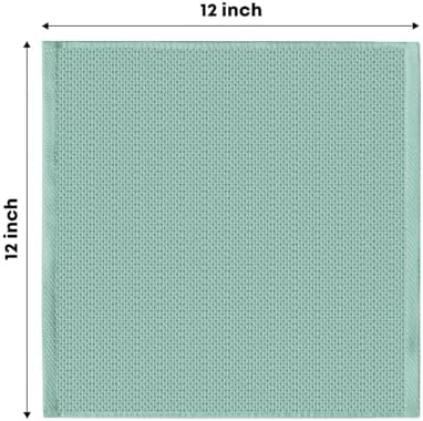 Artoid Mode 100% Cotton Light Green Waffle Weave Kitchen Dish Cloths, 12x12 - Image 6