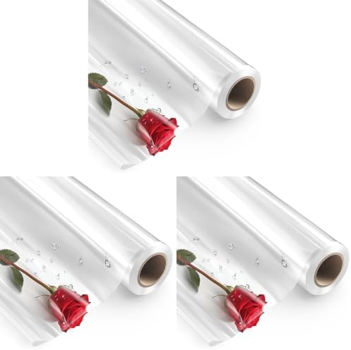 PerkHomy Clear Cellophane Wrap Roll 16" 3 Mil Thick Cellophane by PerkHomy