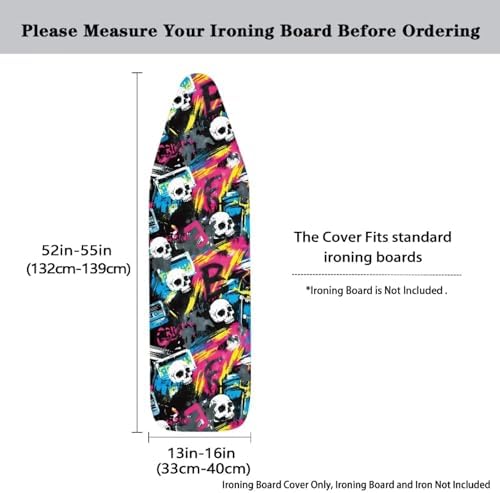 Sugar Skull Ironing Board Cover Stain Resistant Abstract Graffiti Painting Iron - Image 3