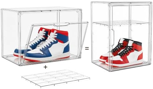 Attelite X-Large Acrylic Display Case Boot Shoe Storage Boxes 2 Pack by Attelite
