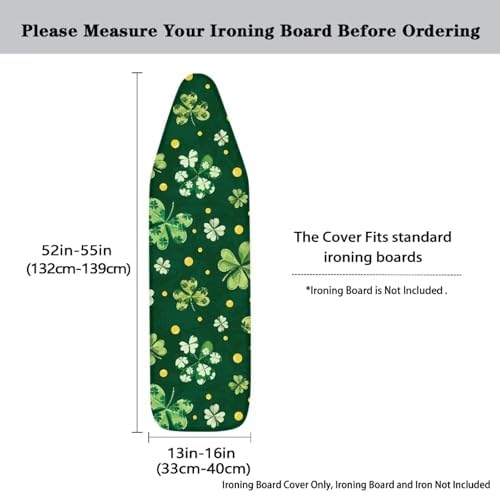 St. Patrick's Day Ironing Board Cover Fits Standard Green Polka Dot Shamrock - Image 3
