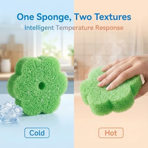 Scrub Flower Temperature Sensitive Sponges, Garden Mint - Image 4
