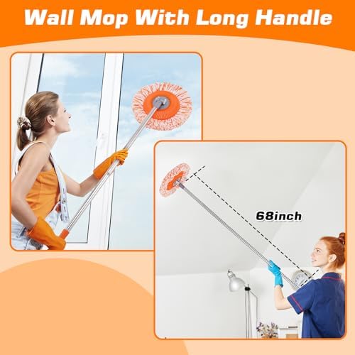 Keyloland Wall Mop, Primium 68” Wall Cleaner, High-Quality Baseboard Cleaner - Image 2