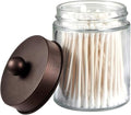 Amolliar Glass Apothecary Jar Qtip Holder w/Metal Lid by Amolliar