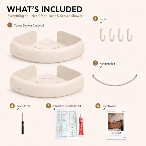 Corner Shower Caddy Adhesive, No Drilling Shower Organizer Shelf - Image 5