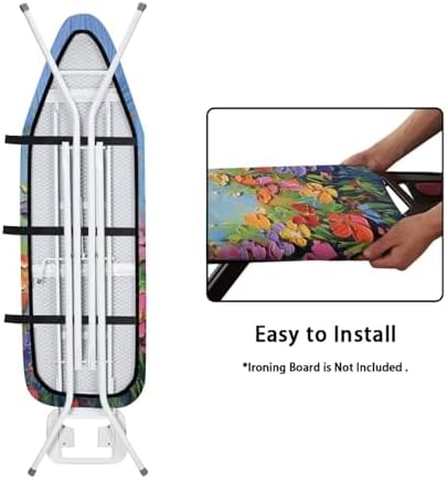 Oil Painting Floral Ironing Board Cover and Pad, Heat Reflective and Stain - Image 4