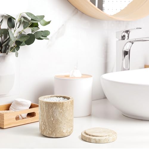 Travertine Qtip Holder Dispenser - Image 4