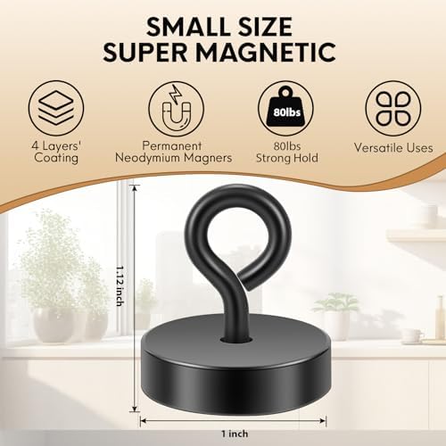 Neosmuk Magnetic Eye Bolt Hooks, 100lb Cruise Cabin Hooks - Image 4