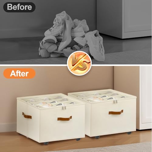 Foyego 2 Pack Shoe Organizer for Closet, Shoe Storage - Image 6
