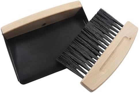Hordion Small Dust Pan and Brush Set, Mini Hand Whisk Broom & Dustpan Black - Image 3