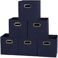 Household Essentials Fabric Storage Bins 6 Piece Set, Strong Poly-Woven Fabric by HouseholdEssentials