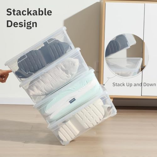 novelinks 8 Pack 6 Quart Clear Plastic Storage Bins - Image 3